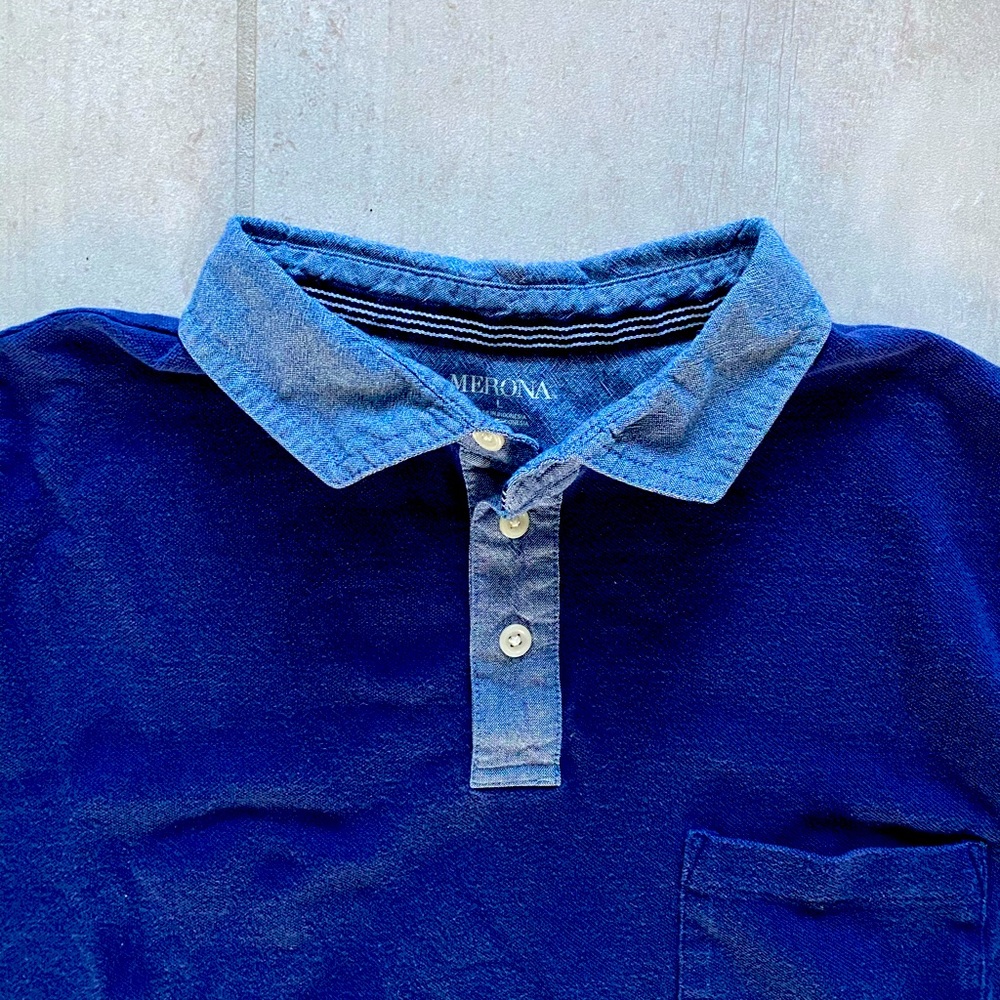 Merona Men’s Navy Polo Size L